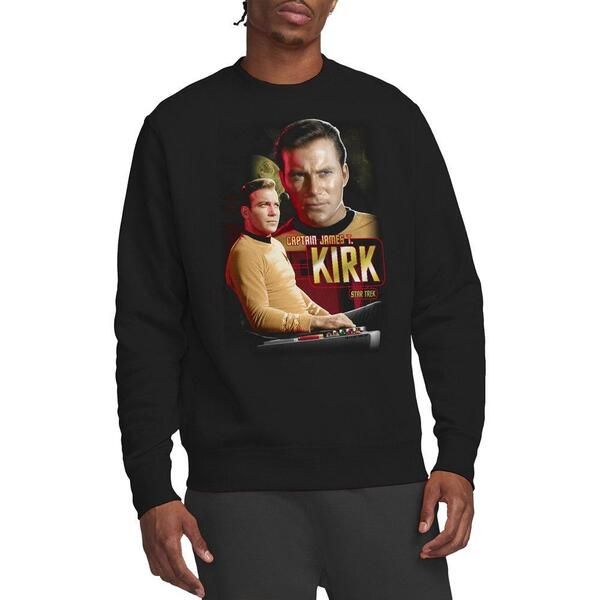 スター・トレック メンズ アウター パーカー・スウェット シャツ キャップ Star Trek Star Trek Captain Kirk Crew Sweatshirt Black ブラック