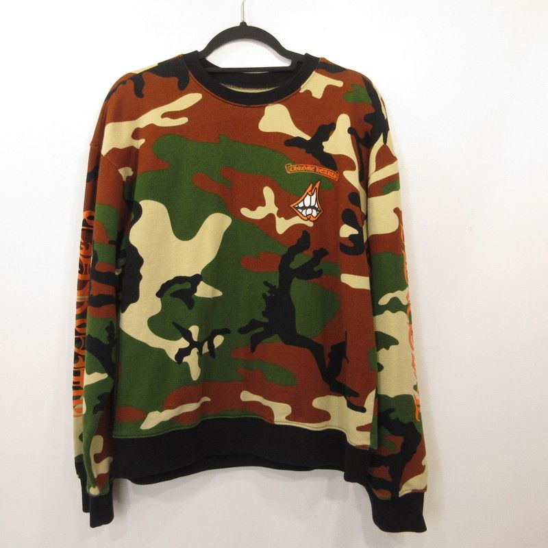 【姫路東店】 中古 CHROME HEARTS | クロムハーツ スウェット PPO CAUTION CREWNECK ×Matyy Boy/国内正規 カモ サイズ：L 【108】