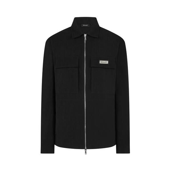 マレット メンズ トップス シャツ Mallet Mens Long Sleeve Zip Overshirt Black ブラック