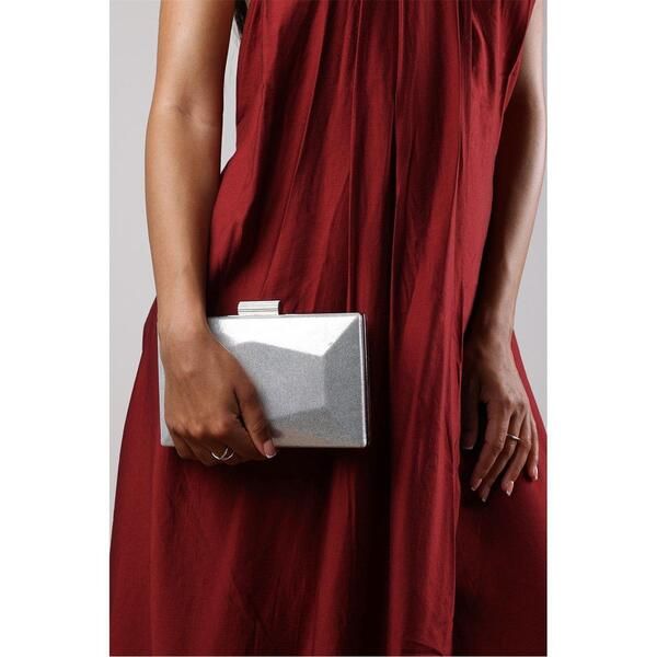 ホエアズザットフロム レディース バッグ Wheres That From Wheres Embellished Evening Clutch Silver シルバー