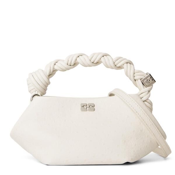 ガニー レディース バッグ ミニ Ganni Womens Bou Mini Ostrich Bag Egret