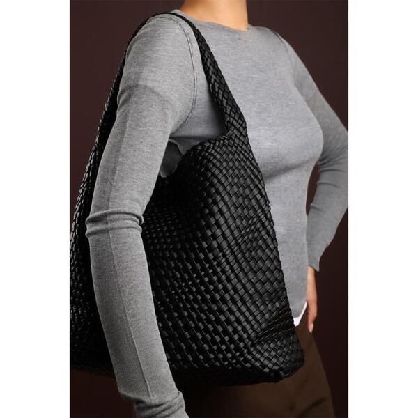ホエアズザットフロム レディース アクセサリー 財布 レザー フェイクレザー Wheres That From Wheres Weave Detail Faux Leather Shoulder Ba