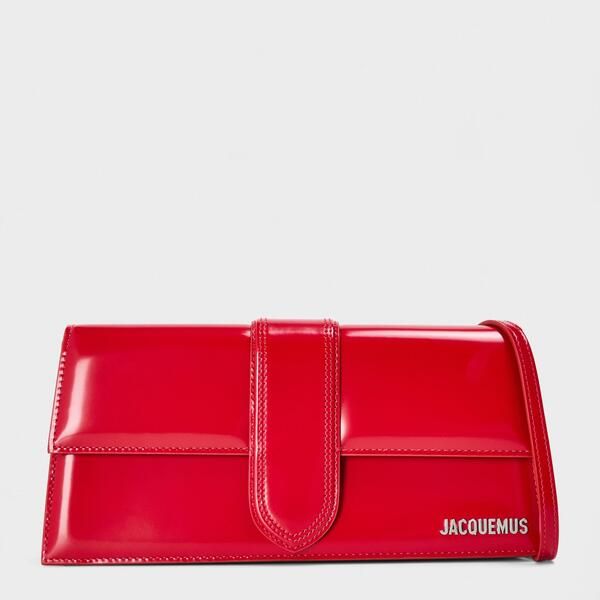 ジャクエムス レディース バッグ レザー Jacquemus Womens Plain Leather Le Bambino Long Flap Bag Red レッド
