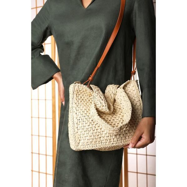 ホエアズザットフロム レディース バッグ Wheres That From Where s Raffia Tote Bag Natural Raffia