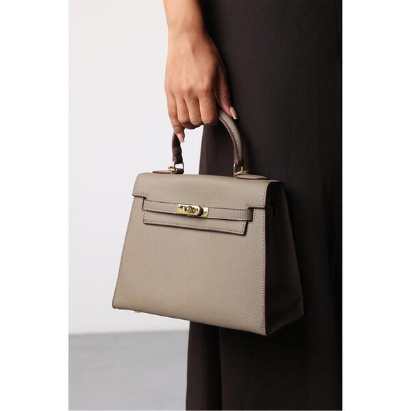 ホエアズザットフロム レディース バッグ ミニ Wheres That From Wheres Top Handle Satchel Mini Tote Bag with TurnLock Beige