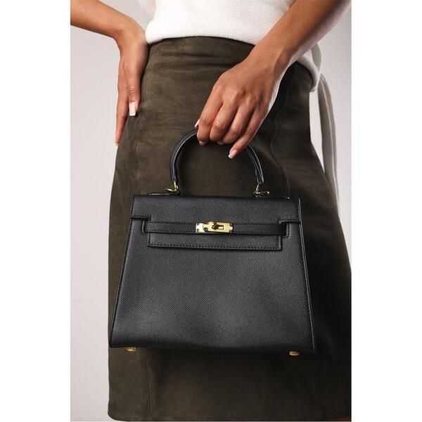 ホエアズザットフロム レディース バッグ ミニ Wheres That From Wheres Top Handle Satchel Mini Tote Bag with TurnLock Black