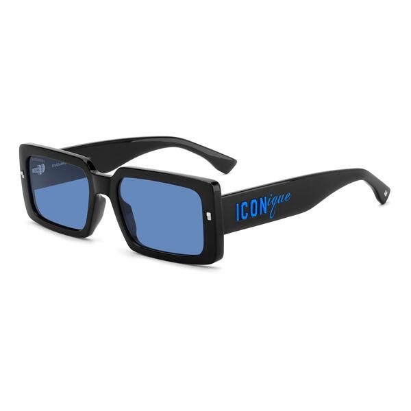 ディースクエアード メンズ アクセサリー サングラス・アイウェア DSquared2 Mens Rectangular Sun Square Sunglasses Black Azure ブラック