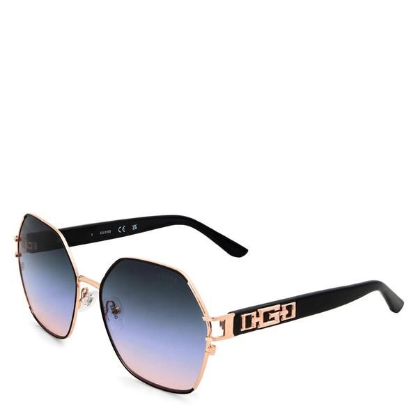 ゲス レディース アクセサリー サングラス・アイウェア Guess Womens Hexagon Sunglasses Black ブラック