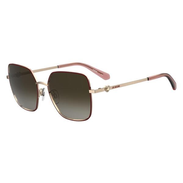 モスキーノ レディース アクセサリー サングラス・アイウェア Moschino Womens Rectangle Sunglasses Burgundy Gold バーガンディ