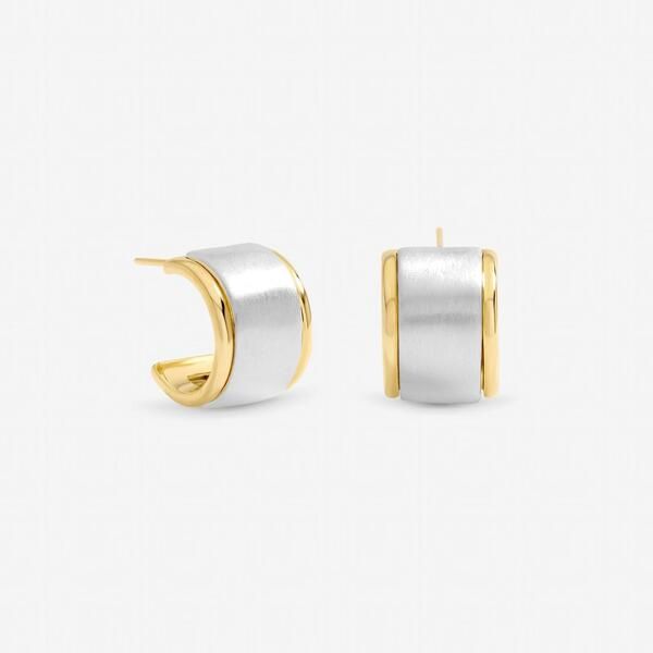 ジョンリチャード レディース アクセサリー ピアス・イヤリング サテン Jon Richard Two Tone Satin Hoop Earrings Gold ゴールド