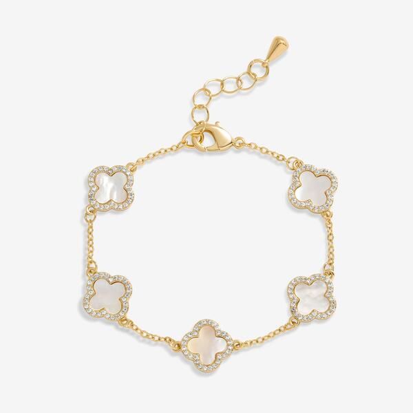 ジョンリチャード レディース アクセサリー ブレスレット・バングル・アンクレット Jon Richard Gold Plated Mother of Pearl Clover Bracelet Gol
