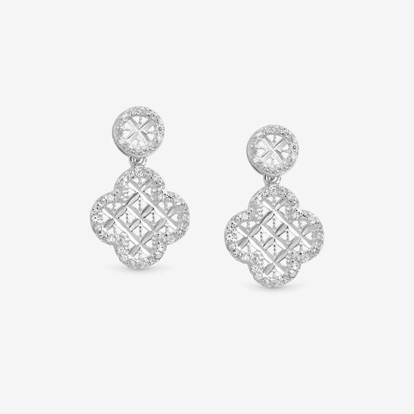 シンプリーシルバー レディース アクセサリー ピアス・イヤリング Simply Silver Sterling Silver 925 Textured Clover Earringsilver シルバ
