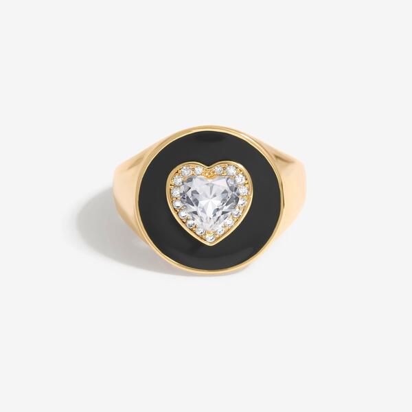 ジョンリチャード レディース アクセサリー 指輪 Jon Richard Gold Plated Cubic Zirconia Heart And Enamel Ringold ゴールド