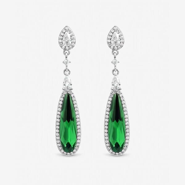 ジョンリチャード レディース アクセサリー ピアス・イヤリング Jon Richard Gold Plated Crystal and Emeraldrop Earrings Gold ゴールド