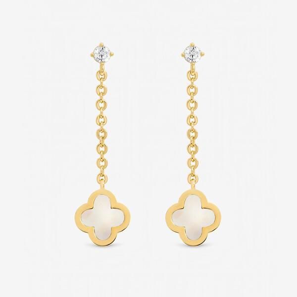 ジョンリチャード レディース アクセサリー ピアス・イヤリング Jon Richard Gold Plated Mother of Pearl Clover Drop Earrings Gold ゴー