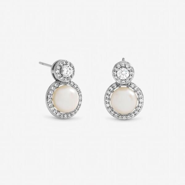 ジョンリチャード レディース アクセサリー ピアス・イヤリング Jon Richard Rhodium Plated Pave and Fresh Water Halo Earringsilver シ