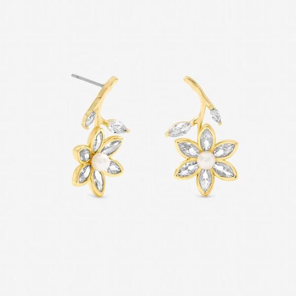 ジョンリチャード レディース アクセサリー ピアス・イヤリング Jon Richard Gold Plated Crystal and Pearl Flower Drop Earrings Gold