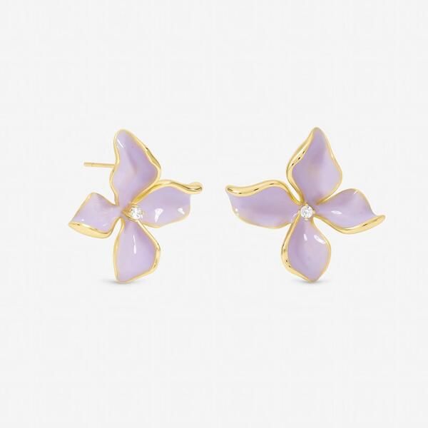 ジョンリチャード レディース アクセサリー ピアス・イヤリング Jon Richard Gold Plated and Purple Petal Flower Earrings Gold ゴールド