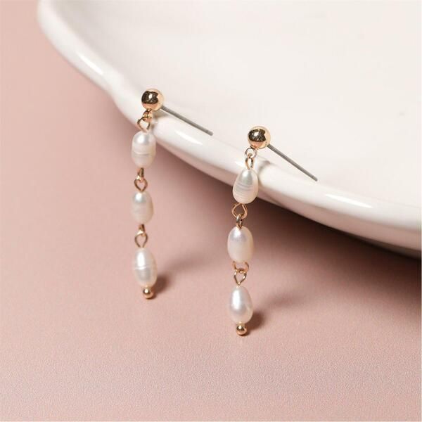 ジョンリチャード レディース アクセサリー ピアス・イヤリング Jon Richard Real Freshwater Linear Drop Earringsilver シルバー