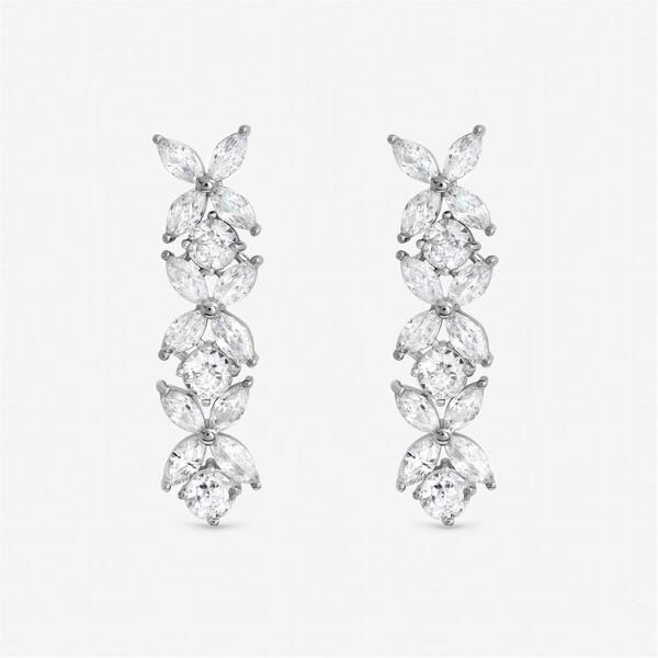 ジョンリチャード レディース アクセサリー ピアス・イヤリング フラワー柄 フラワー Jon Richard Rhodium Plated Cubic Zirconia Floral Earrings