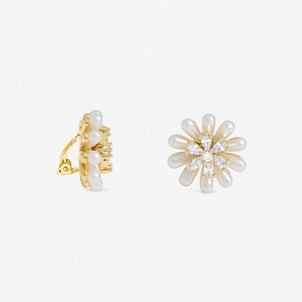 ジョンリチャード レディース アクセサリー ピアス・イヤリング Jon Richard Gold Pearl and Crystal Flower Clip Earringsilver シルバー