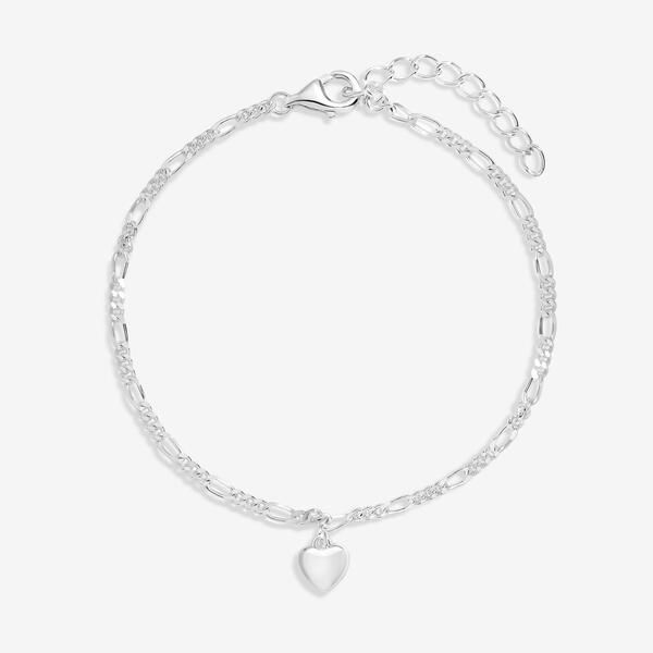 シンプリーシルバー レディース アクセサリー ブレスレット・バングル・アンクレット Simply Silver Sterling Silver 925 Fine Figaro Heart Bracel