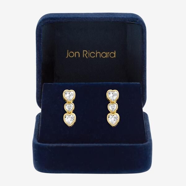 ジョンリチャード レディース アクセサリー ピアス・イヤリング Jon Richard Gold Plated Cubic Zirconia Heart Drop Earrings Gold ゴールド
