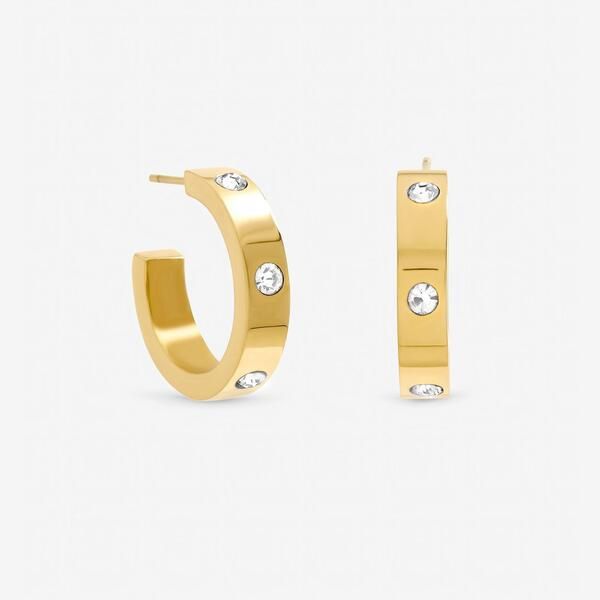 ジョンリチャード レディース アクセサリー ピアス・イヤリング Jon Richard Gold Plated Waterproof and Crystal Hoop Earrings Gold ゴー