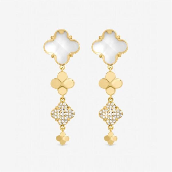 ジョンリチャード レディース アクセサリー 指輪 Jon Richard Gold Polished and Crystal Clover Earrings Gold ゴールド