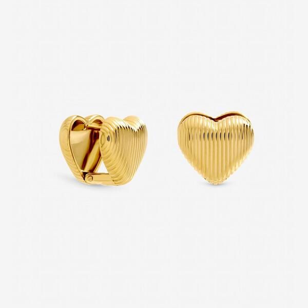 ジョンリチャード レディース アクセサリー ピアス・イヤリング リブ Jon Richard Gold Plated Waterproof Ribbed Heart Hoop Earrings Gol