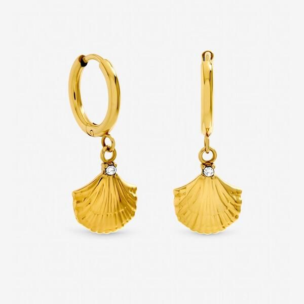 ジョンリチャード レディース アクセサリー ピアス・イヤリング Jon Richard Gold Plated Waterproof Shell Hoop Earrings Gold ゴールド
