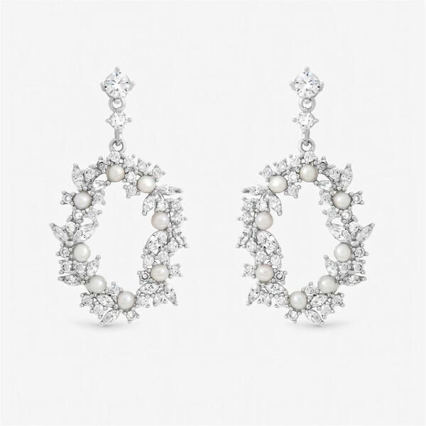 ジョンリチャード レディース アクセサリー ピアス・イヤリング Jon Richard Crystal and Freshweater Pearl Open Earringsilver シルバー