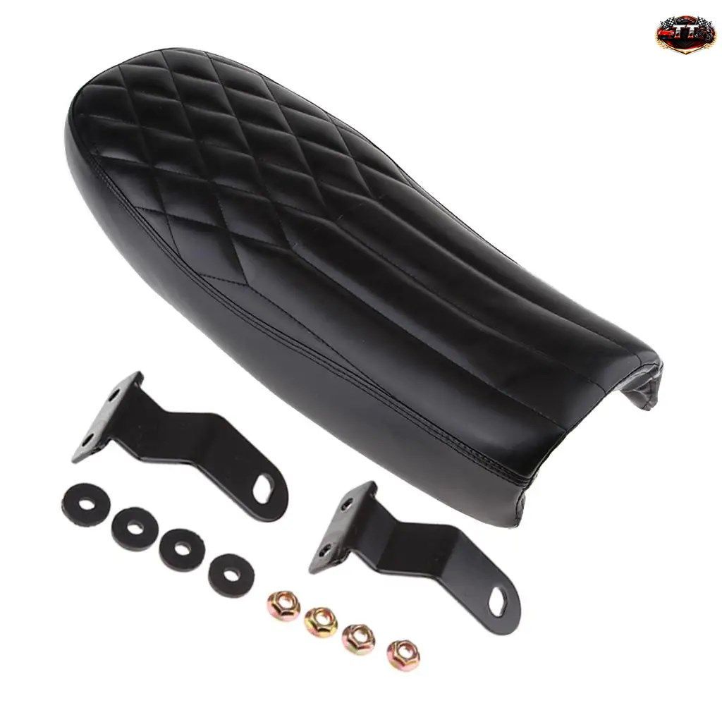 ロングモーターサイクルカフェレーサーシートフラットサドル（取り付けキット付き）630mm