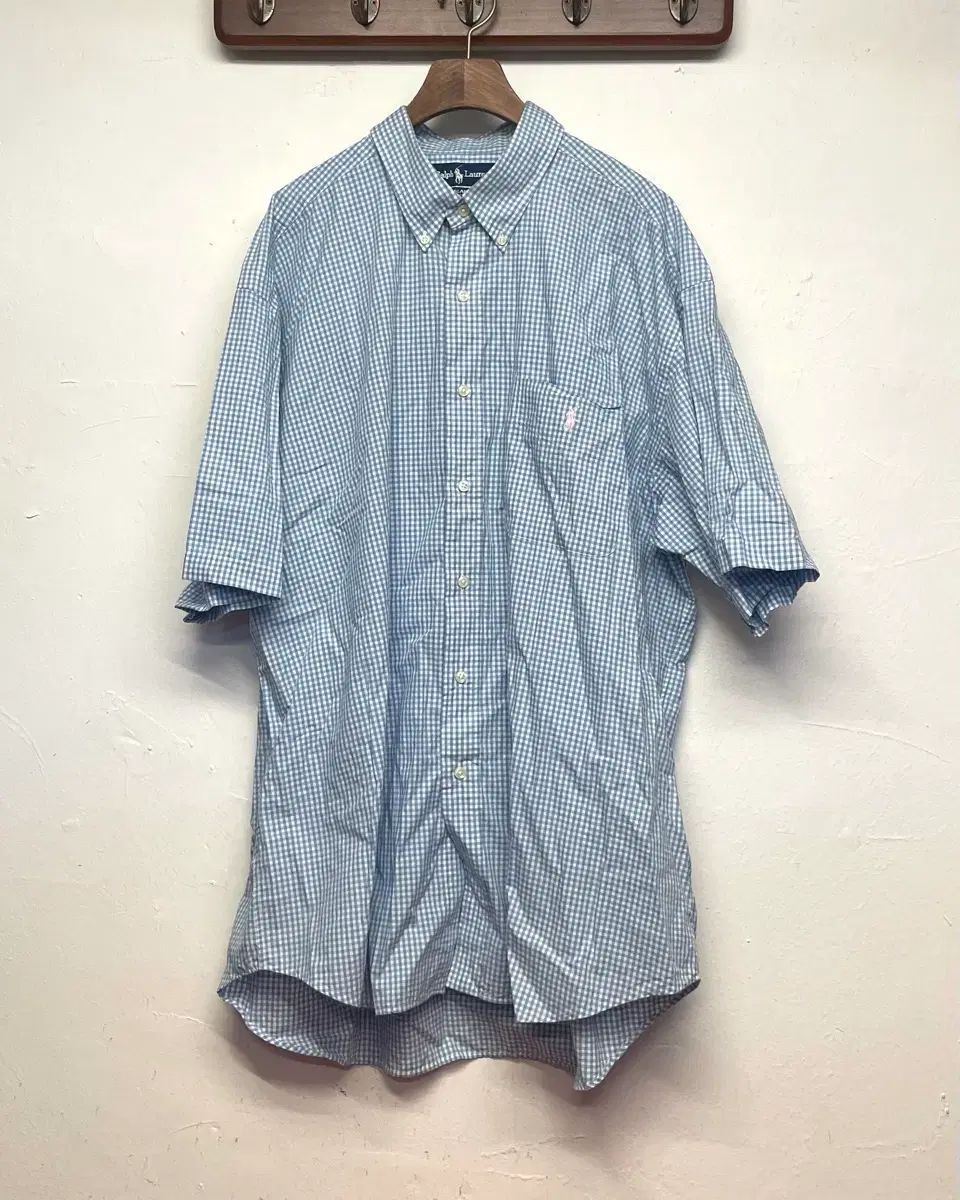 POLO RALPH LAUREN ポロラルフローレン ギンガム CHECK ブルー 半袖 シャツ