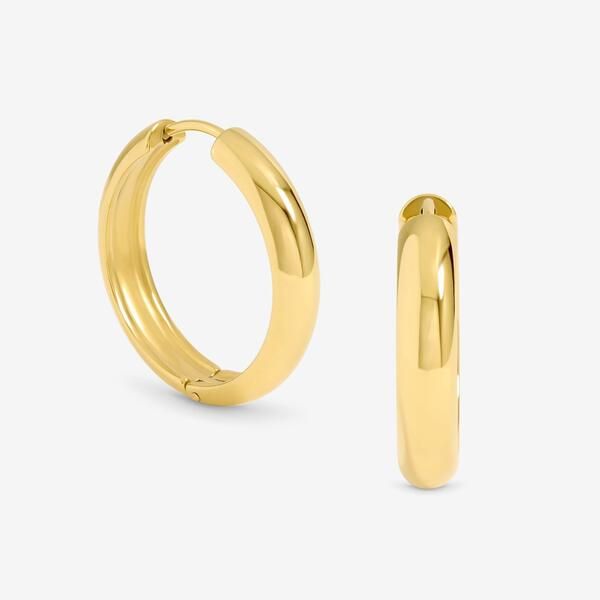 ジョンリチャード レディース アクセサリー ピアス・イヤリング Tシャツ Jon Richard Gold Plated Stainlessteel Flat Surface Hoops Gold ゴ