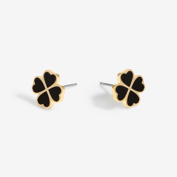 ジョンリチャード レディース アクセサリー ピアス・イヤリング Jon Richard Gold Plated And Jet Enamel Clover Stud Earrings Gold ゴール