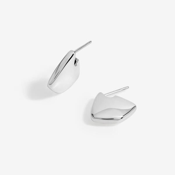 シンプリーシルバー レディース アクセサリー ピアス・イヤリング Simply Silver Sterling Silver 925 Polished Angular Hoop Earringsilv