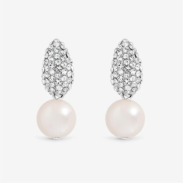 ジョンリチャード レディース アクセサリー ピアス・イヤリング Jon Richard Rhodium Plated Pave Pearl Drop Earringsilver シルバー