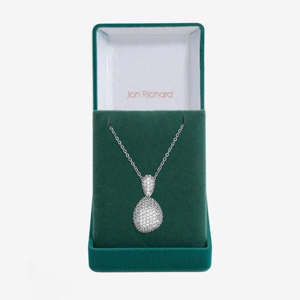 ジョンリチャード レディース アクセサリー ネックレス・チョーカー・ペンダントトップ Jon Richard Rhodium Plated CZ Drop Dome Pendant Gift Box