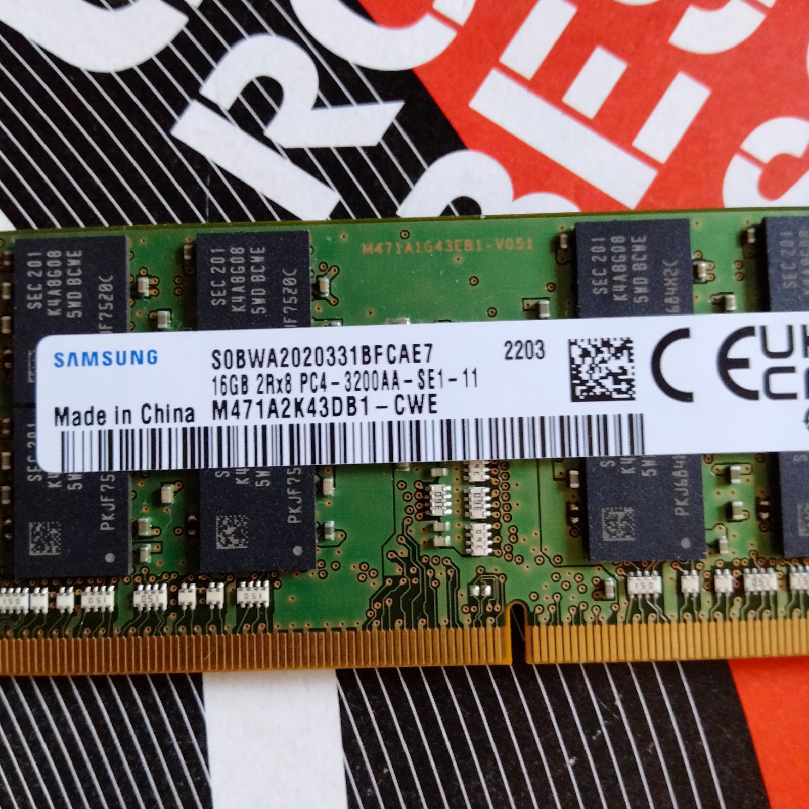 SAMSUNG 16GB DDR4 PC4-3200AA 中古メモリー - メルカリ