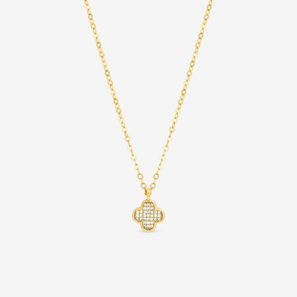 ジョンリチャード レディース アクセサリー ネックレス・チョーカー・ペンダントトップ Jon Richard Gold Plated Mirco Pave Clover Pendant Gold ゴー