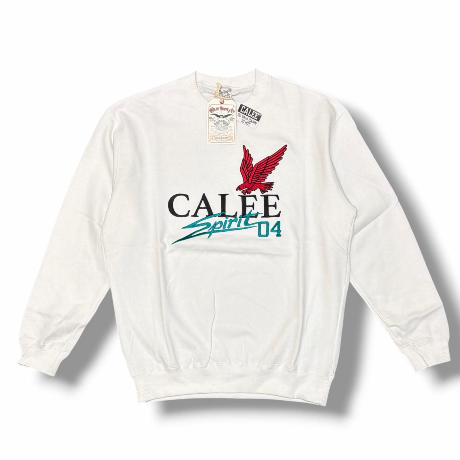 参考上代22000円 未使用 CALEE 25AW LOGO CREW NECK SW  ロゴ クルーネックスウェット トレーナー キャリー CL-25AW026 ホワイト M （17707M） 参考上代22000円 未使用 CALEE 25AW LOGO CREW NECK SW ロゴ クルー