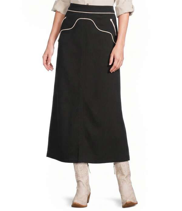 レバ レディース ボトムスカート A ライン マキシ Rebailey Maxi ALine Skirt Black ブラック