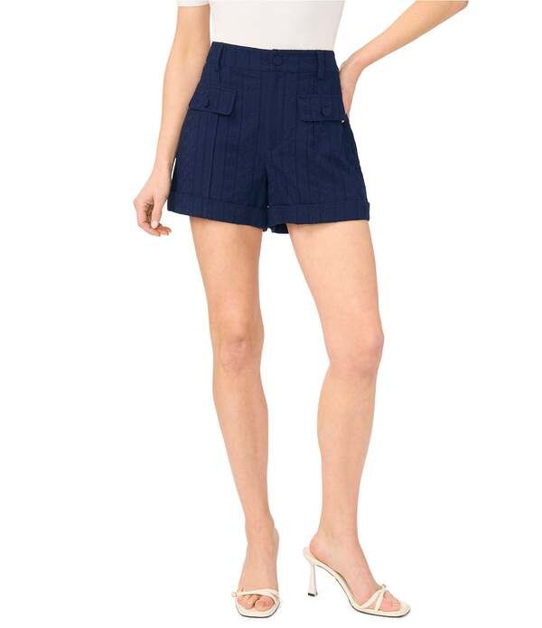 セセ レディース ボトムス ハーフパンツ・ショーツ フラワー柄 刺繍 フラワー CeCembroidered Floral HighRise Short Classic Navy ネイビー