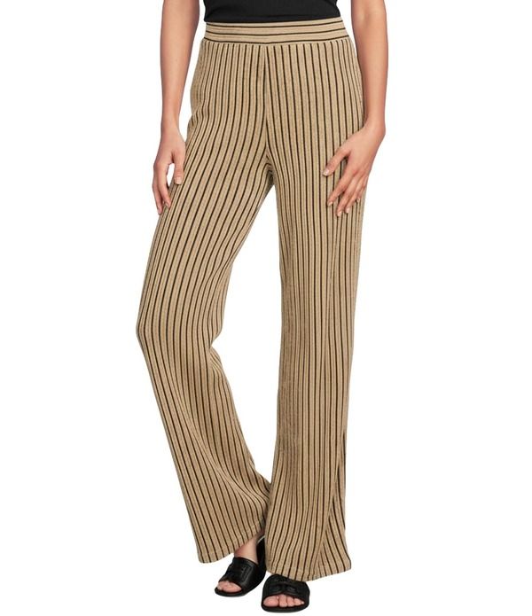 カレッサ レディース ボトムス カジュアルパンツ ワイドレッグ アンクル ニット Calessa Coordinating Textured Knit Stripe Wide Leg PullOn A