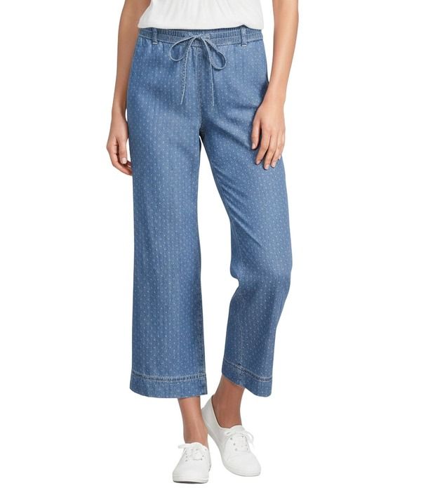 ナーチャー レディース ボトムス カジュアルパンツ ワイドレッグ Nurture High Jacquardot Rise Pull On Wide Leg Cropants Light Wash