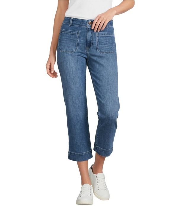 ナーチャー レディース ボトムス カジュアルパンツ サイドスリット ストレート プチ クロップド デニム ジーンズ Nurture Petite Stretch Denim High Rise Sid