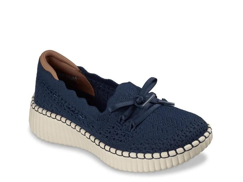 スケッチャーズ レディース シューズ スリッポン・ローファー ニット SkechersWilshire Blvd Knit Sail SlipOnavy ネイビー