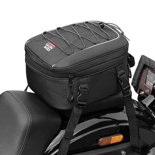 R★KEMIMOTO バイク用 シートバッグ 拡張機能あり 7-12L バイクバッグ 撥水 防水 耐久性 シートバッグ 固定ベルト付き 取付簡単 cb250r CB400 Ninja400 ジクサー150 CT125ハンターカブ マグナ250 54ed3055