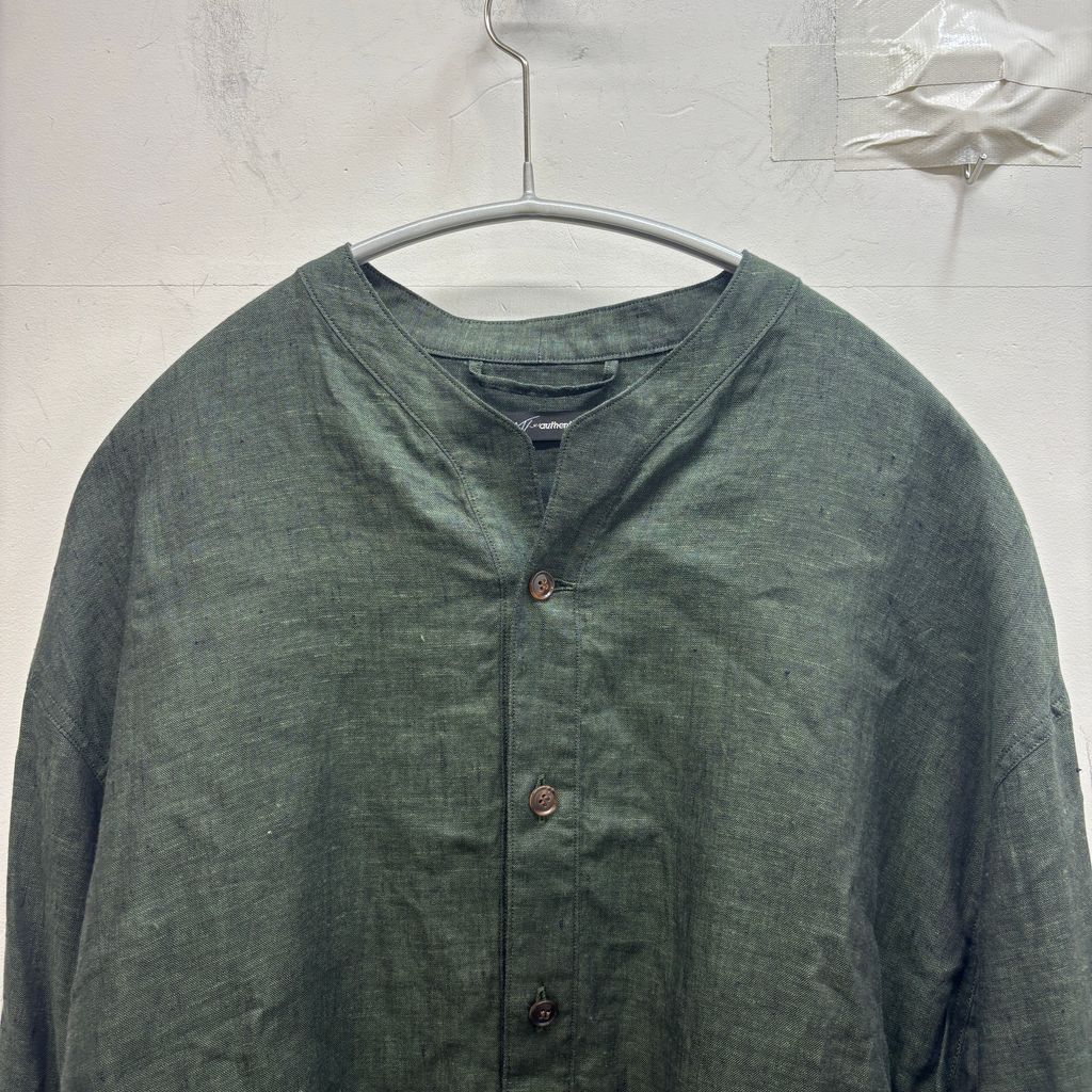 tilt The authentics リネンプルオーバーシャツ ダークグリーン tilt The authentics チルトザオーセンティックス 23SS Linen Pullover